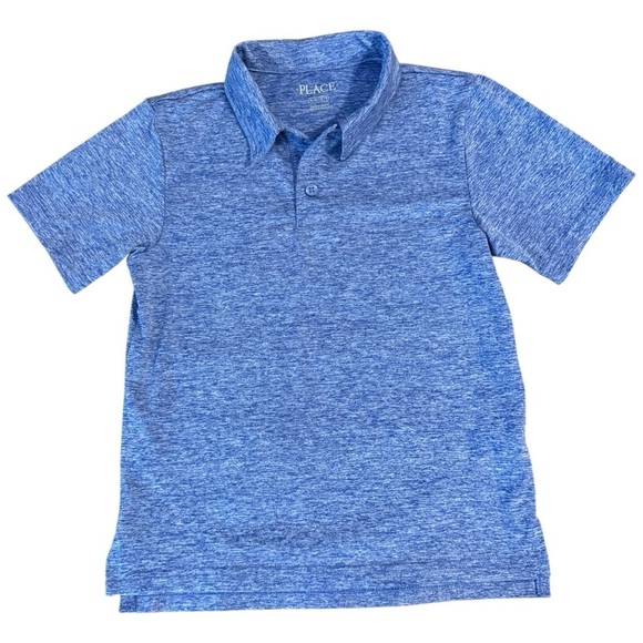 The Children's Place Other - The Children’s Place Boys Blue Heathered Polo Shirt Size 5/6 Short Sleeve